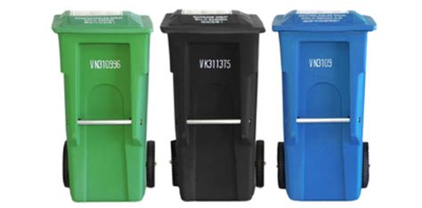 Get a blue bin, black bin or green bin .